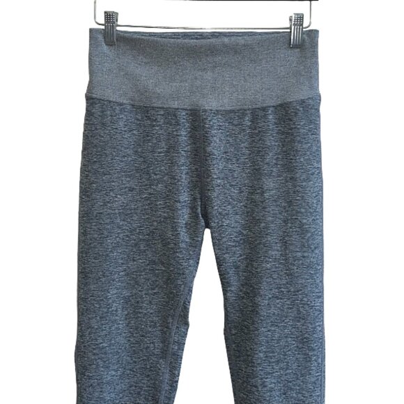 Alo Yoga High Waist Alosoft Lounge Leggings Heather Ribbed Cuff Blue Grey Size L - Picture 5 of 10